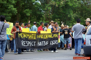 Each banner proclaims a new awareness amongst Sarawak's rural folk.  They have started to understand their rights. 