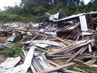 Flattened by Sepawi's bulldozers - the village of Rumah Sendok in Sarawak, where over 300 native land rights cases are pending against the state government's land grabs, which have been found illegal by Malaysia's Federal Court.