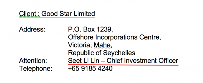 Chief Investment Officer and signatory of Good Star