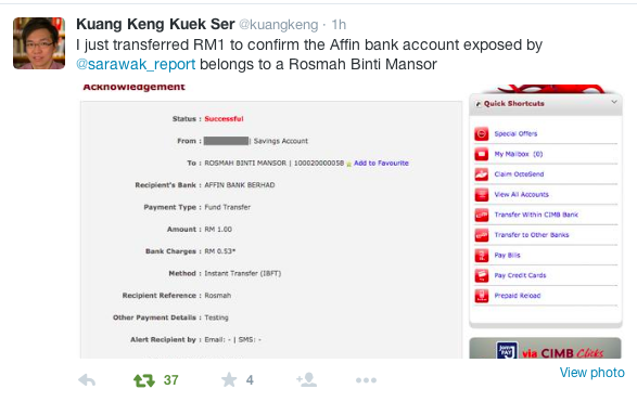 The bank accepted the transfers made to this account, proving that the details cited correctly tally with the records of the bank!