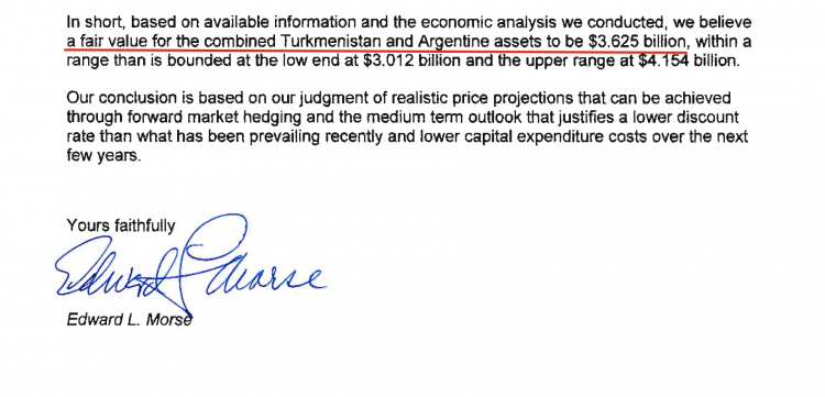 Morse valued the PSI assets at US$3 billion 