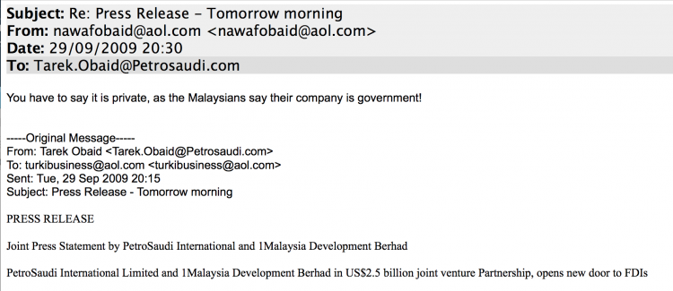 Warnings from the start about misleading claims that PetroSaudi was a Saudi government company