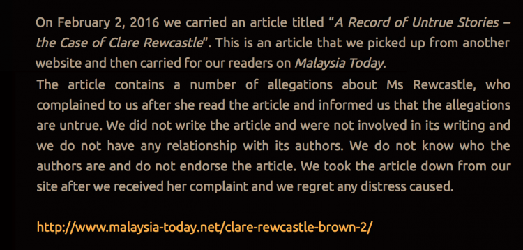 RPK/ Mr Khoo appear to have removed their apology when we indicated it was inadequate and more needed removing from the site!