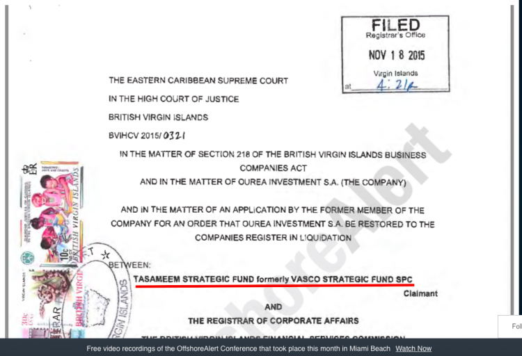 Vasco Strategic Fund has become part of the Tasameem group of companies, providing a link in the money trail from 1MDB to Hakkasan, which is owned by Tasameem Real Estate Company