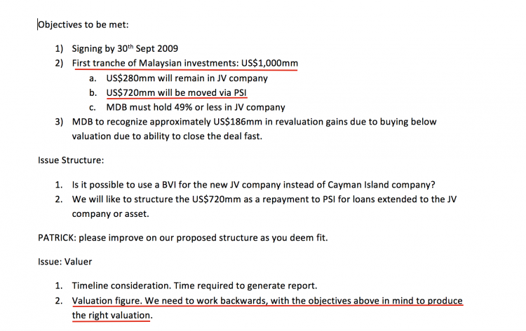 This document titled "The Plan" was emailed by Seet to the PetroSaudi directors on Sept 15th following a phone conference. It summarised their discussions and projected the closure of the billion dollar deal by the end of the month, in exactly a fortnight!