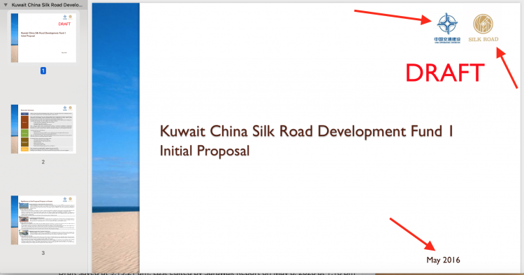 A 17 page prospectus sent by Jho Low to the Al Sabah family in May 2016 outlined the major infrastructure plans under an $8 billion proposal