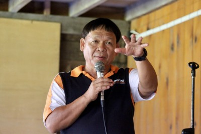 John Jau Sigau, speaking for the Jemok people seeking to save their community forest
