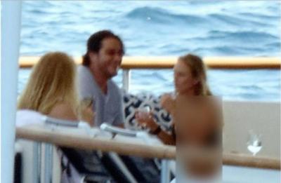 Tarek with topless companions enjoying life in his favoured fashion off the Turkish coast in 2017