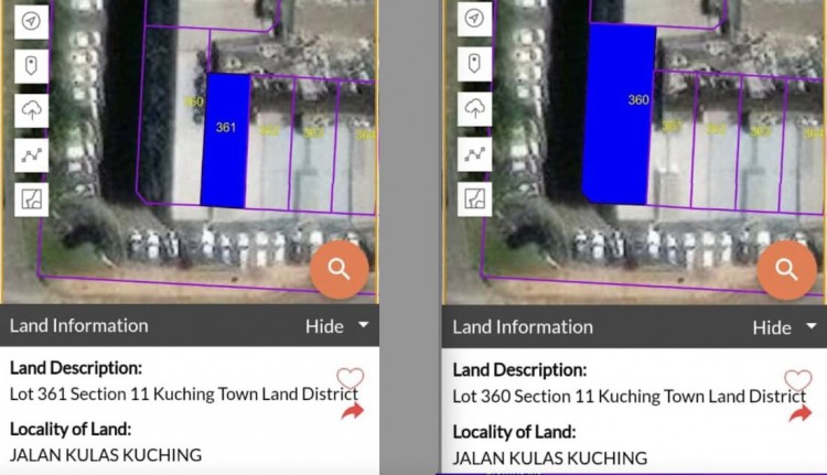 Lots 360 and 361 Jalan Kulas Kuching - valuable commercial plots